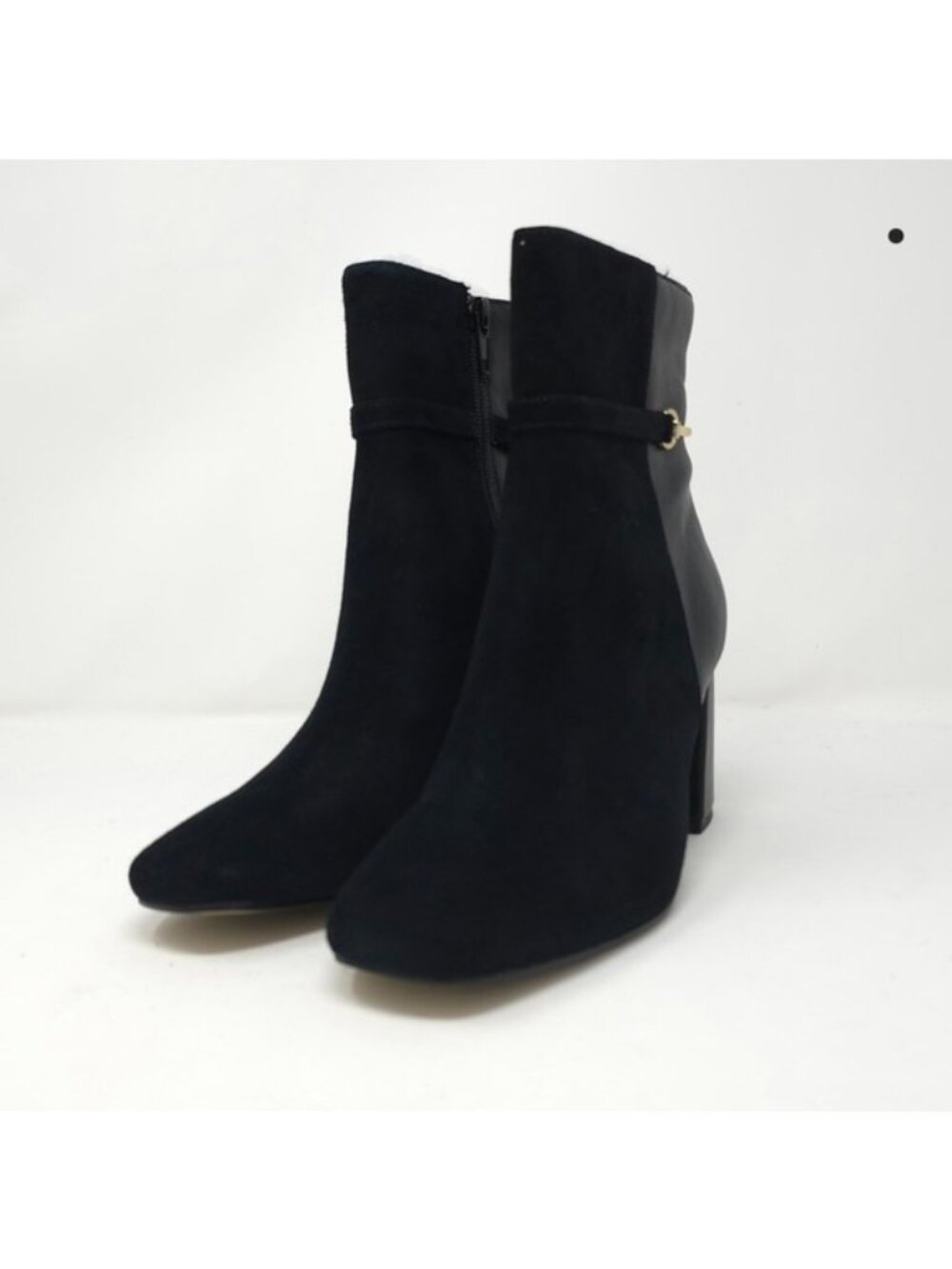 Bella Vita Black Suede & Leather Ankle Heeled Boots 7.5M